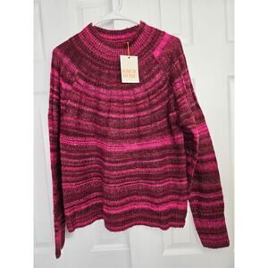 Knox Rose Women's Holiday Pullover Mock Neck Sweater- Size Medium